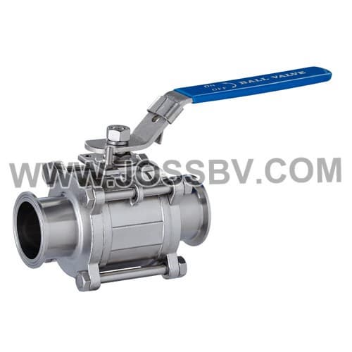 Three_Piece Sanitary T_Clamp Ball Valve With ISO5211 Mounting Pad